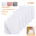 Lot de 6 langes en mousseline de coton