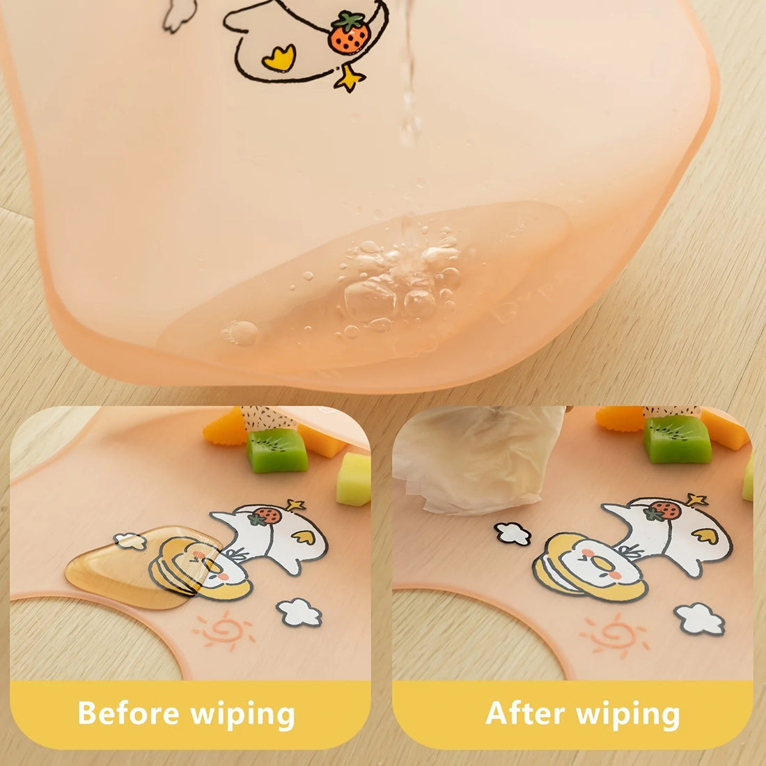 Bavoir d’alimentation réglable en silicone