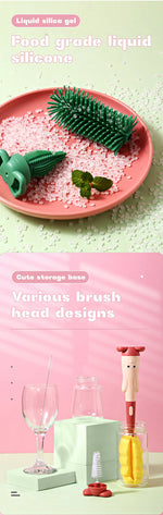 Lot de brosses en silicone pour biberons et tétines