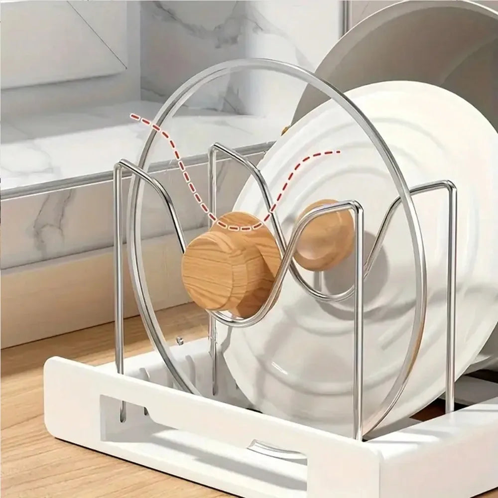 Range-couvercles de casseroles et assiettes extensible
