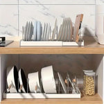 Range-couvercles de casseroles et assiettes extensible