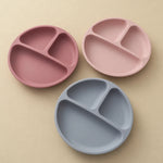Assiette à ventouse compartimentée en silicone