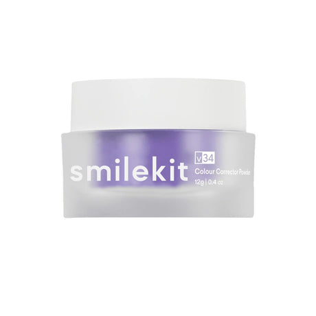 Closed frosted Smilekit Colour Corrector Powder jar with white lid