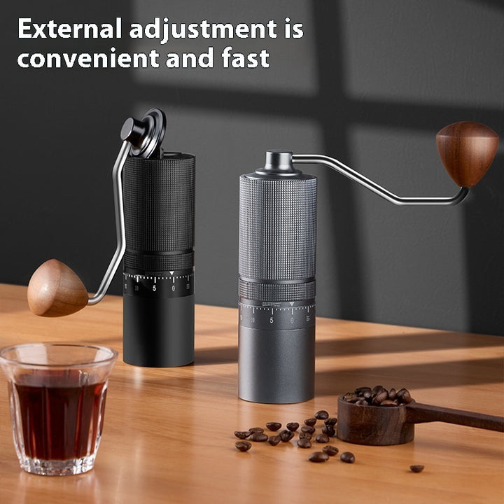 Molinillo de café manual — ajuste externo, núcleo de acero inoxidable