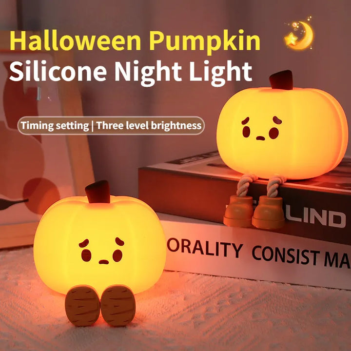 Rechargeable Touch Dimmable Silicone Pumpkin Night Light