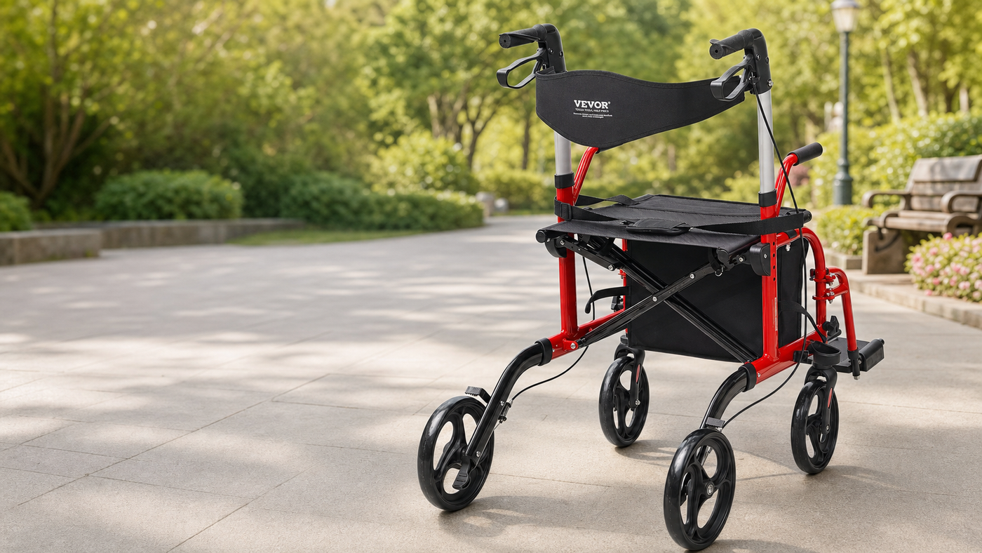 2-in-1 Rollator Walker & Transport Chair lifestyle banner (desktop)