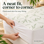 NAMORRA waterproof bamboo mattress protector: corner