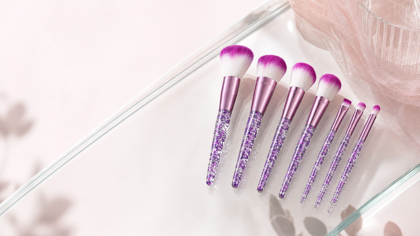 7-Piece Makeup Brush Set lifestyle banner (desktop)