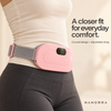 Side view of the pink NAMORRA waist belt fitted over clothing at the waist.