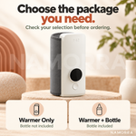 Warmer Only and Warmer plus Bottle package comparison