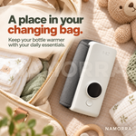 Bottle warmer packed alongside changing bag essentials