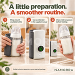 Bottle warmer use overview and reminder to check milk temperature