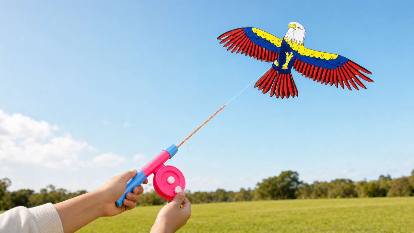 Kids’ Eagle Kite lifestyle banner (desktop)
