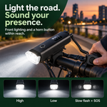 Front light and thumb operated horn button with four lighting modes