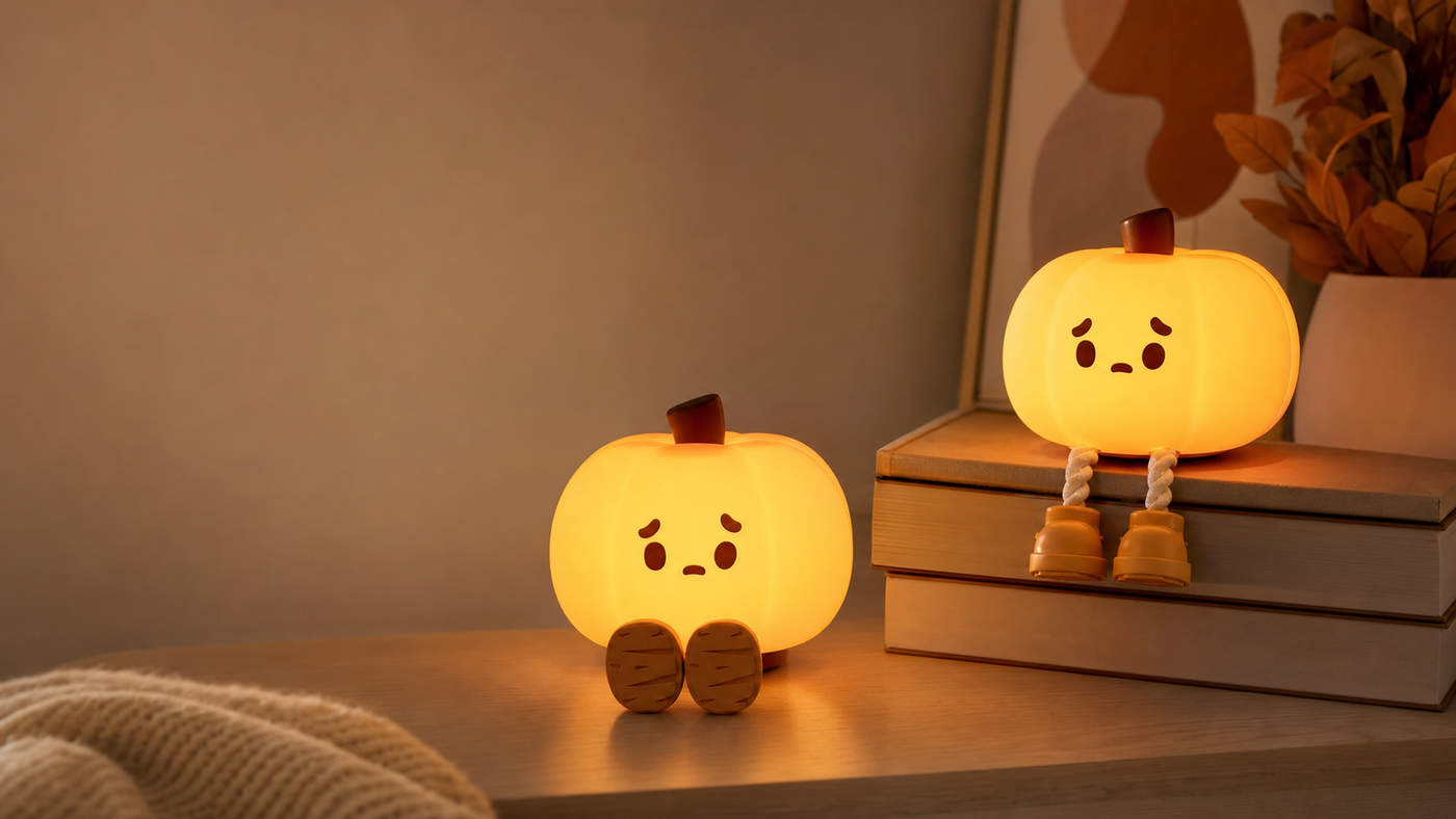 Home Decor Halloween Pumpkin Night Light Cute Soft Silicone Lamp Touch  Dimmable Rechargeable Bedside Decor Light Kids Gifts Halloween Decorations lifestyle banner (desktop)