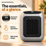 NAMORRA grey heater numeric display, button operation and wall socket design