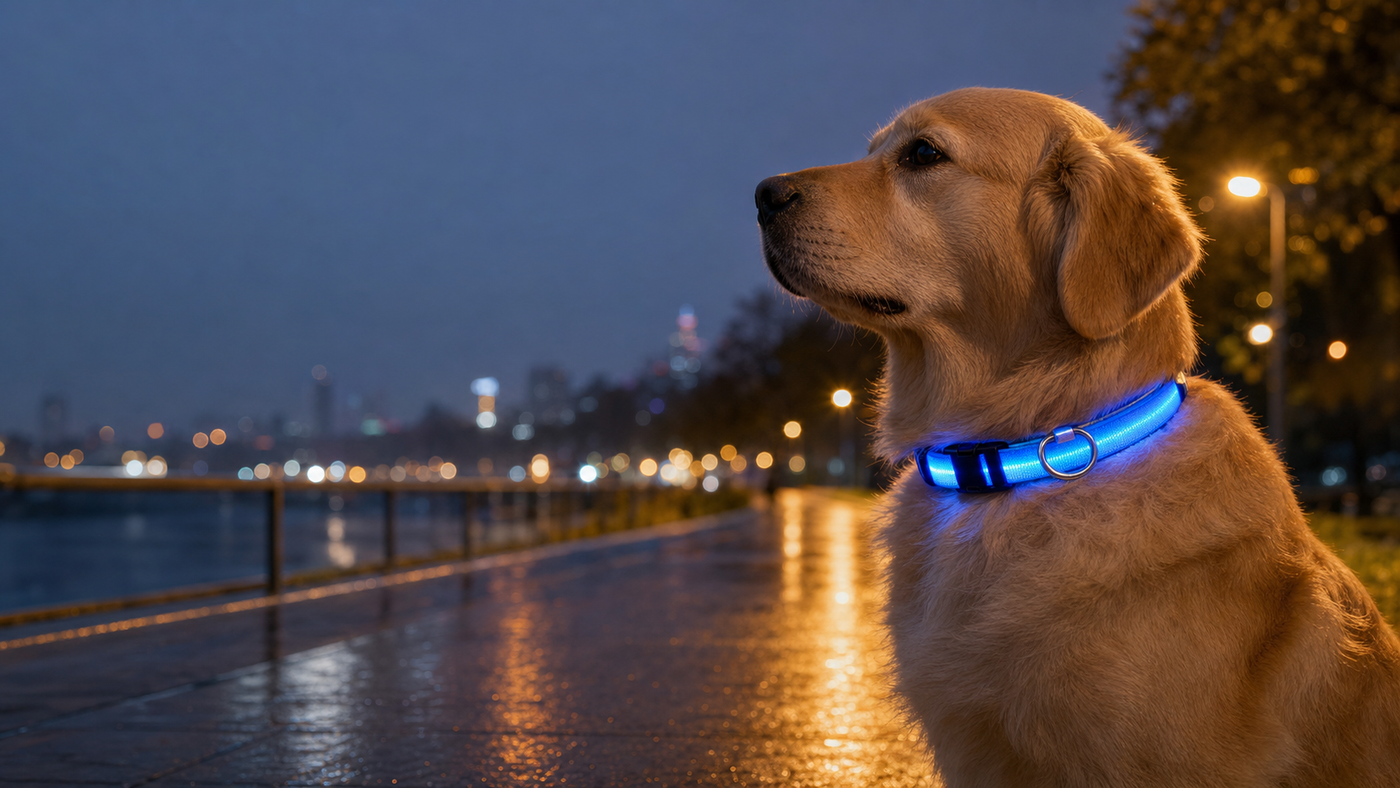 LED Dog Collar lifestyle banner (desktop)