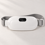 Front view of the NAMORRA white waist belt, with grey elastic strap and white adjuster.
