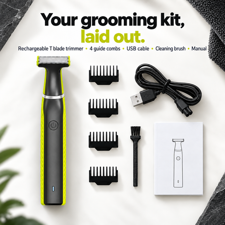 Unbranded lime green 360 Face Electric Shaver grooming kit